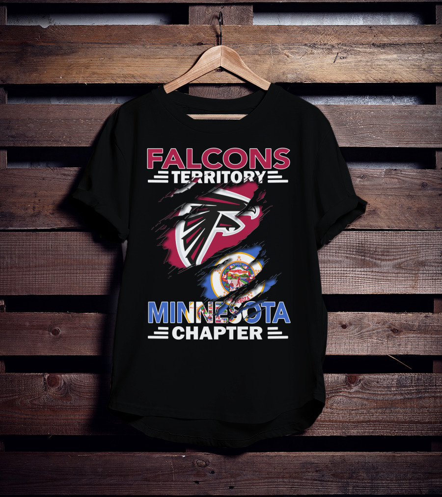 Falcons Territory Minnesota Chapter Sports Logo And State Emblem T-Shirt