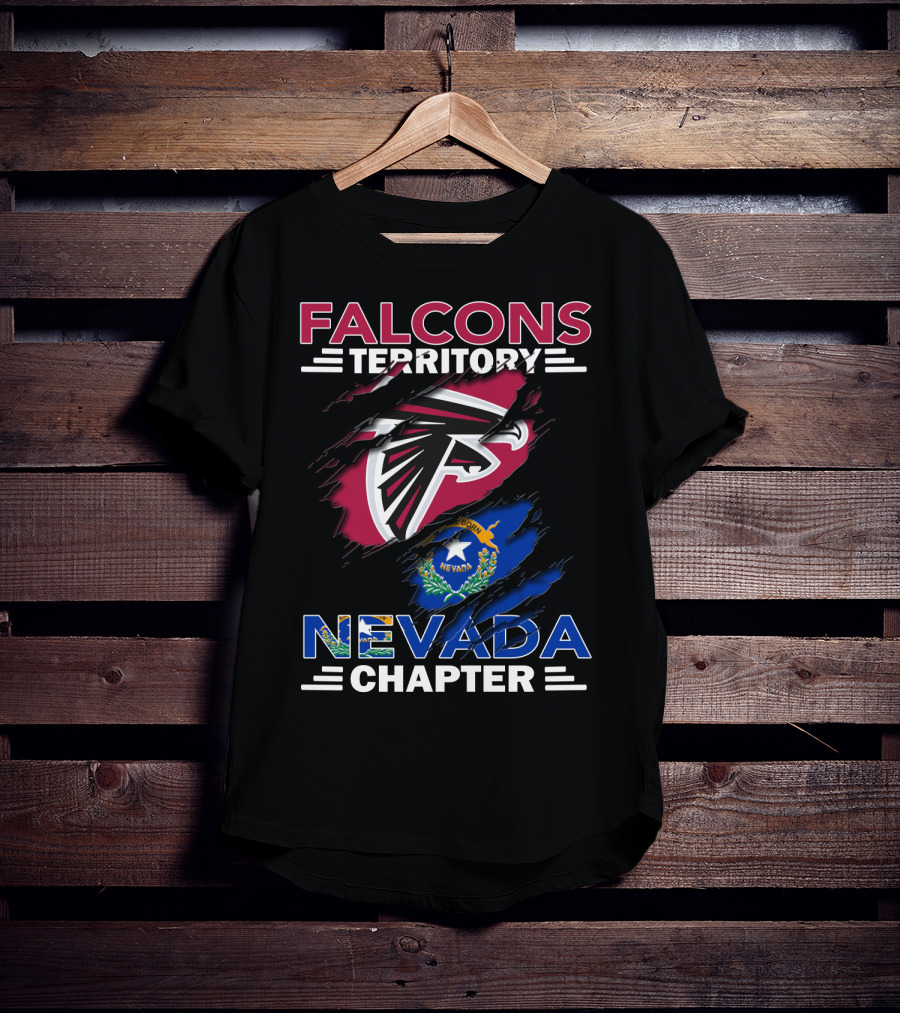 Falcons Territory Nevada Chapter Rip Design With Logo And State Flag T-Shirt