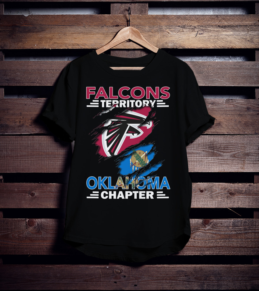 Falcons Territory Oklahoma Chapter Logo With Oklahoma State Flag Elements T-Shirt