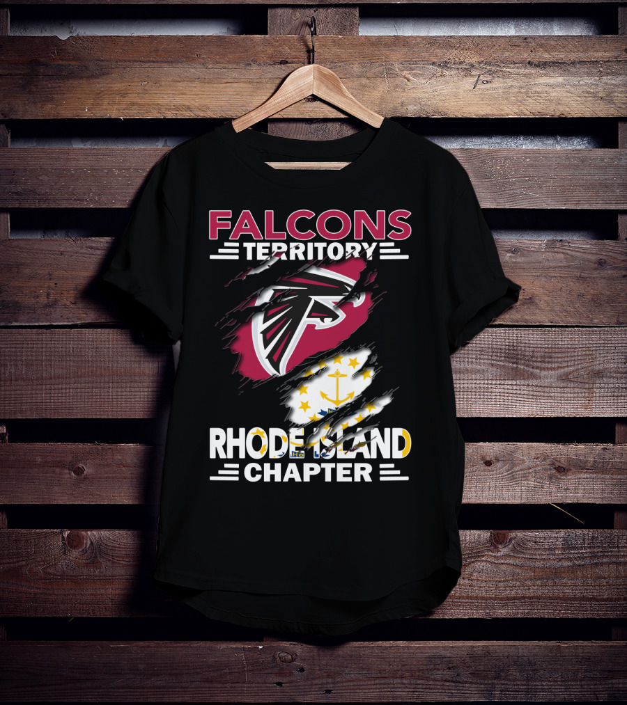 Falcons Territory Rhode Island Chapter Logo Flag T-Shirt