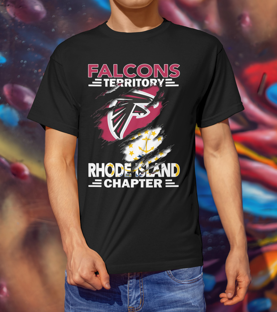 Falcons Territory Rhode Island Chapter Logo Flag T-Shirt