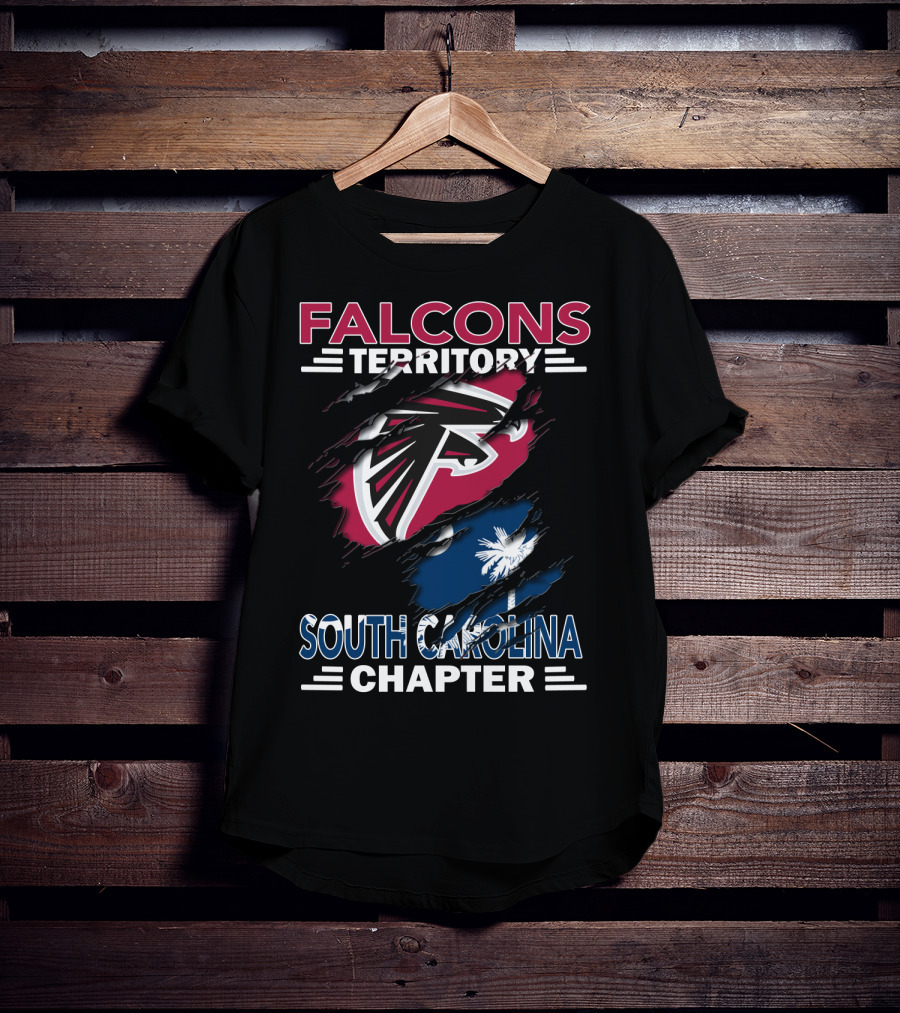Falcons Territory South Carolina Chapter NFL Fan Club Logo Peeling Layers T-Shirt