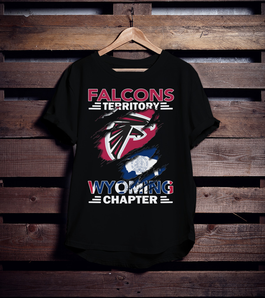 Falcons Territory Wyoming Chapter Flag Crest T-Shirt