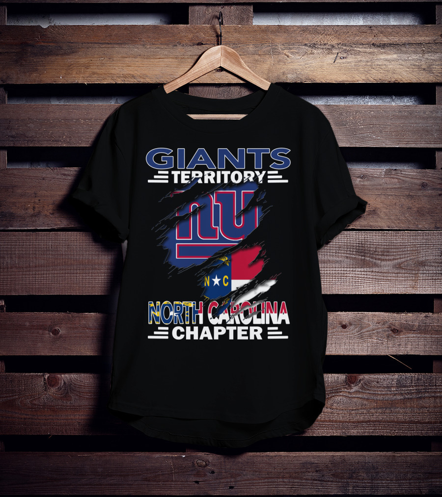 Giants Territory North Carolina Chapter NY Giants Logo North Carolina Flag T-Shirt