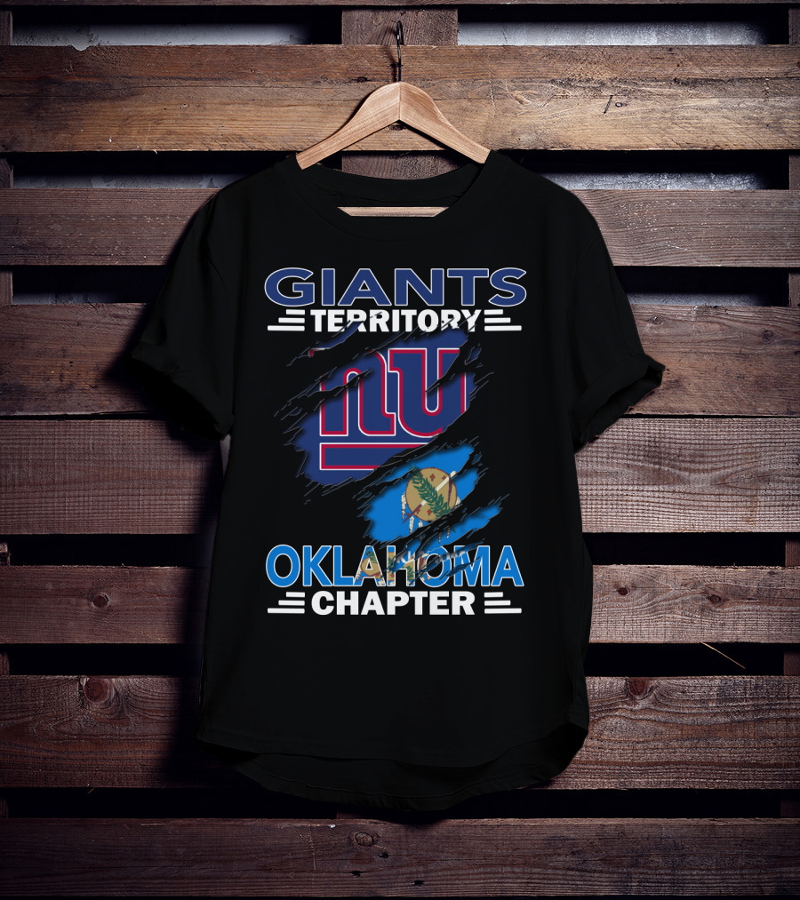 Giants Territory Oklahoma Chapter NY Giants Oklahoma Flag Fan Club T-Shirt
