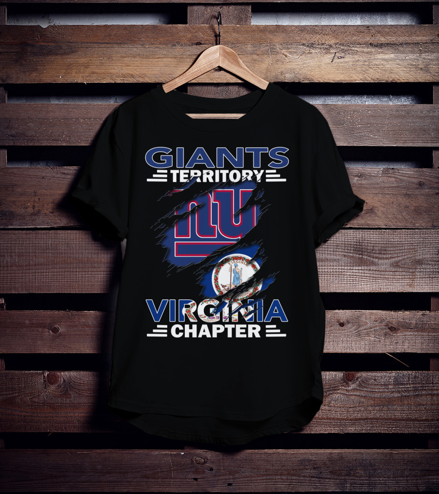 Giants Territory Virginia Chapter NY Logo With Virginia Flag Background T-Shirt
