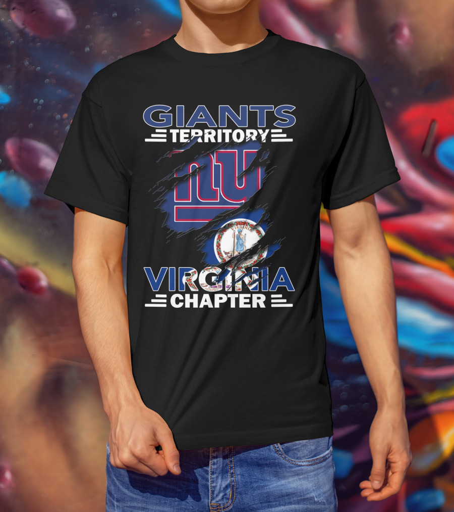 Giants Territory Virginia Chapter NY Logo With Virginia Flag Background T-Shirt