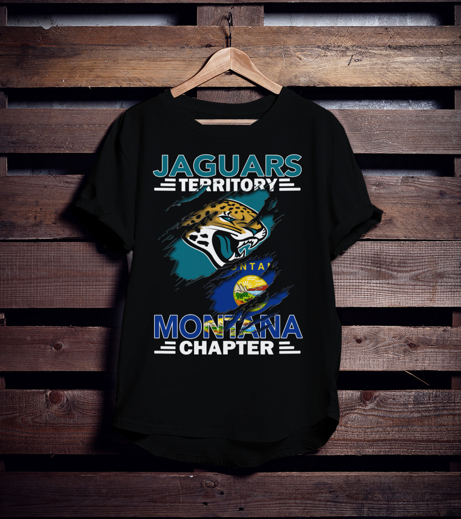 Jaguars Territory Montana Chapter Ripped Flag T-Shirt