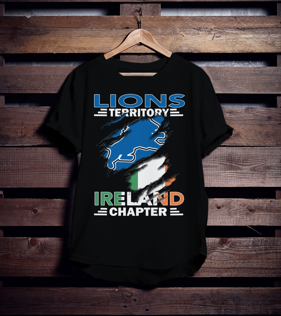 Lions Territory Detroit Ireland Chapter Irish Flag T-Shirt