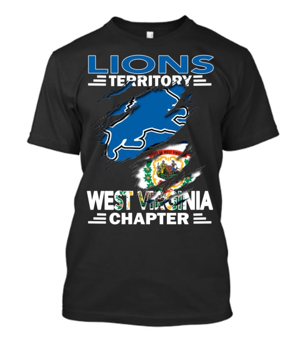 Lions Territory West Virginia Chapter State Emblem Ripped T-Shirt