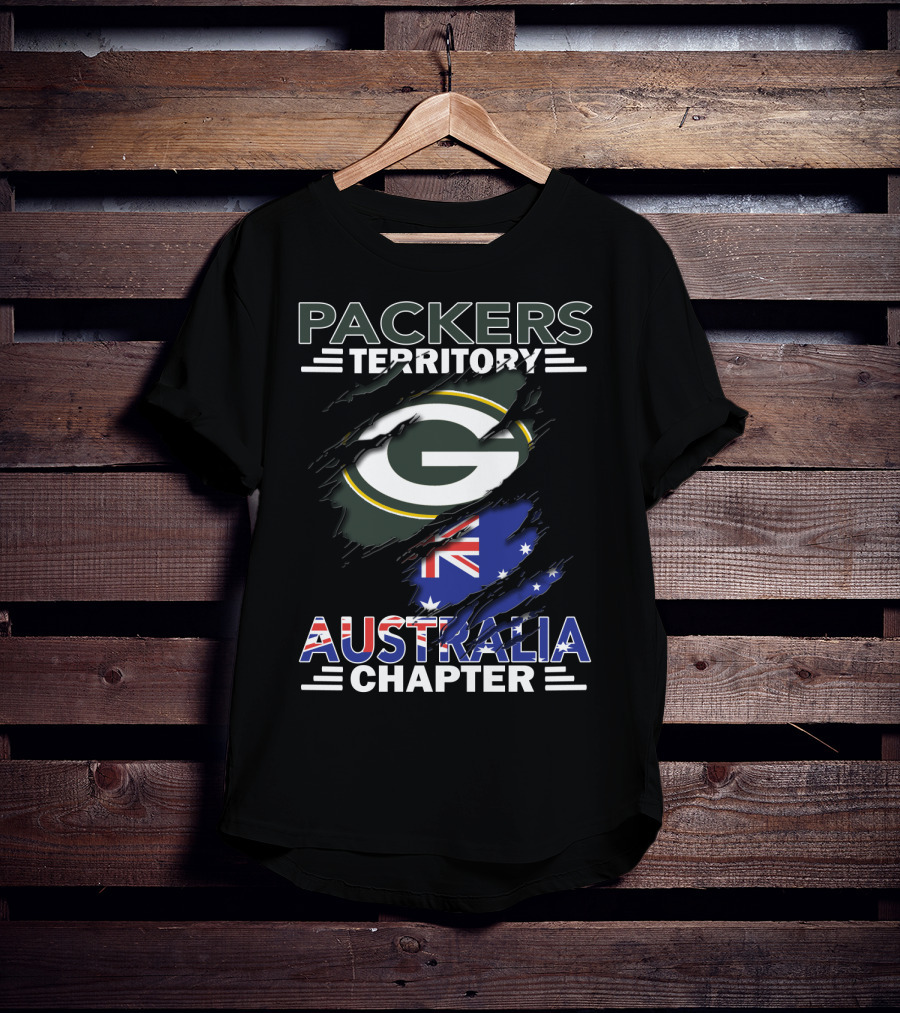 Packers Territory Australia Chapter Green Bay Packers Logo With Australian Flag T-Shirt