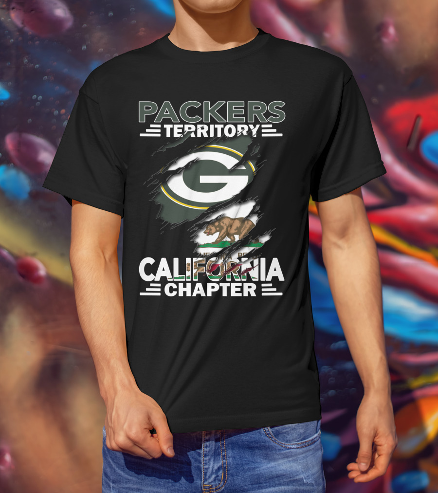 Packers Territory California Chapter Green Bay Bear Flag T-Shirt