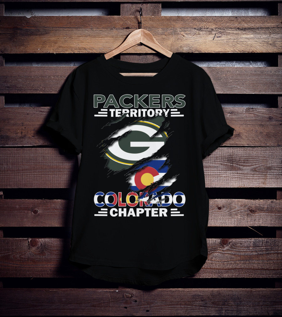 Packers Territory Colorado Chapter Green Bay Colorado Flag T-Shirt