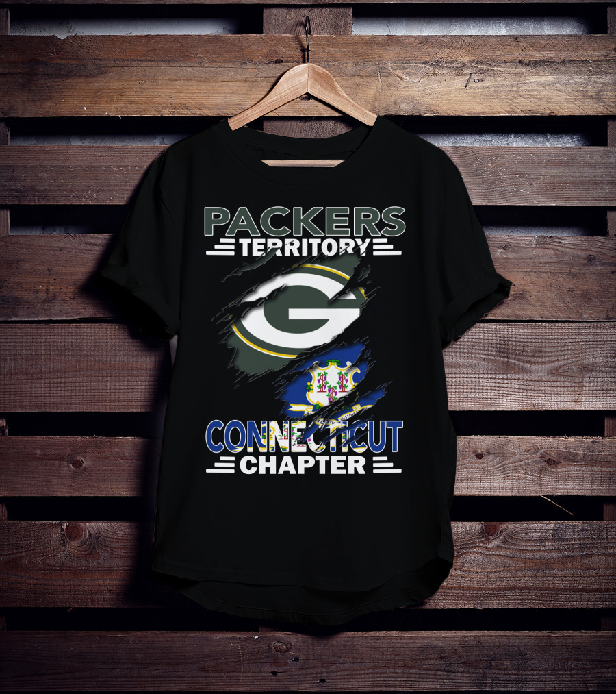 Packers Territory Connecticut Chapter Green Bay Logo And Connecticut State Emblem T-Shirt