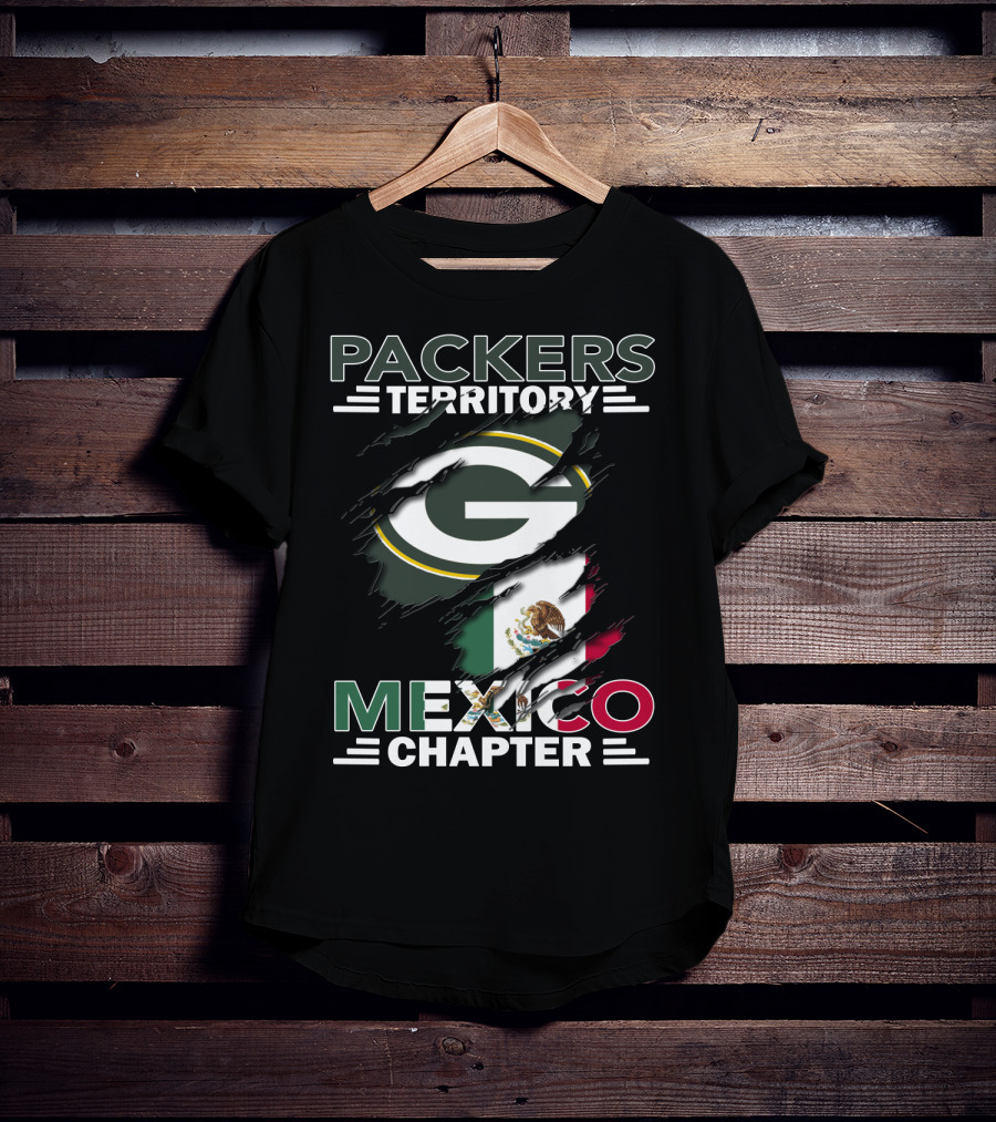Packers Territory Mexico Chapter Green Bay Logo Mexican Flag T-Shirt
