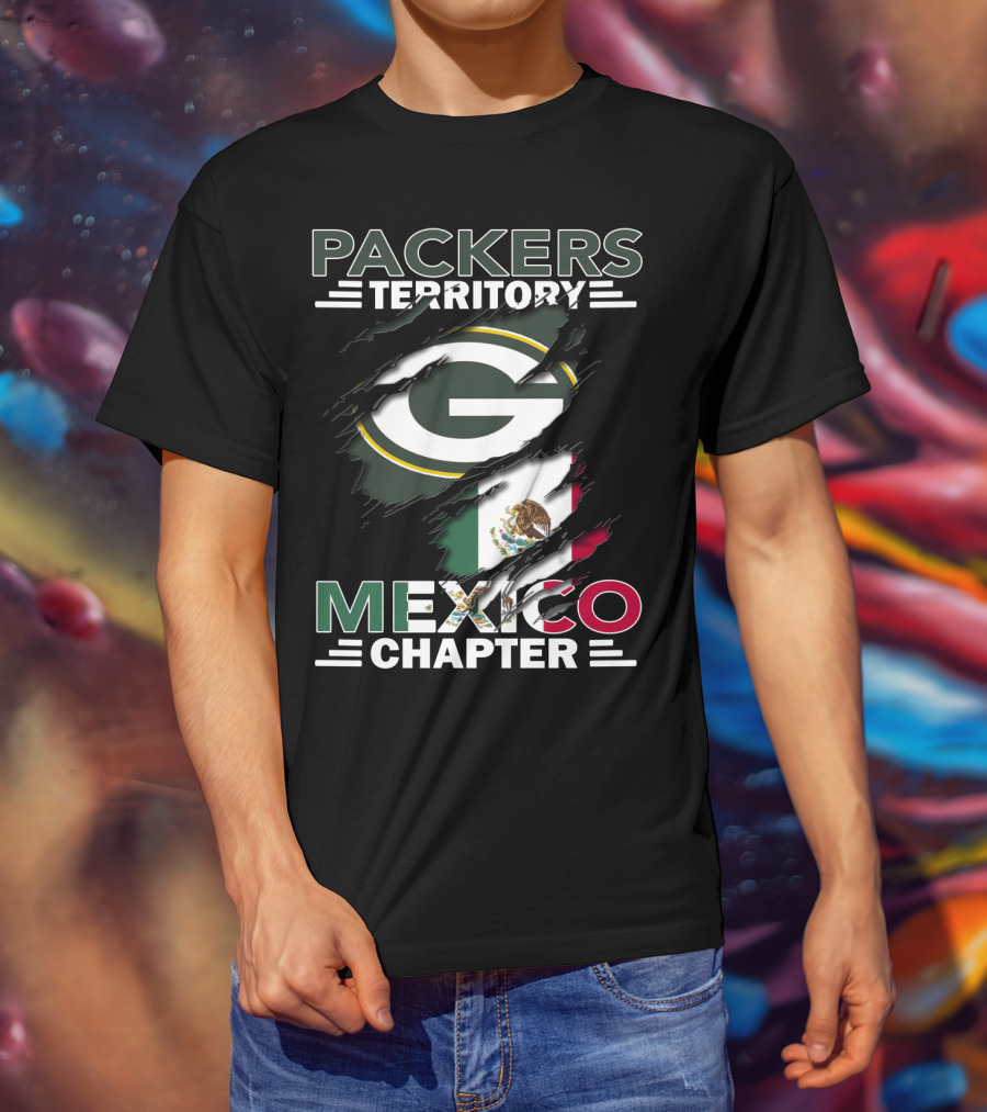 Packers Territory Mexico Chapter Green Bay Logo Mexican Flag T-Shirt