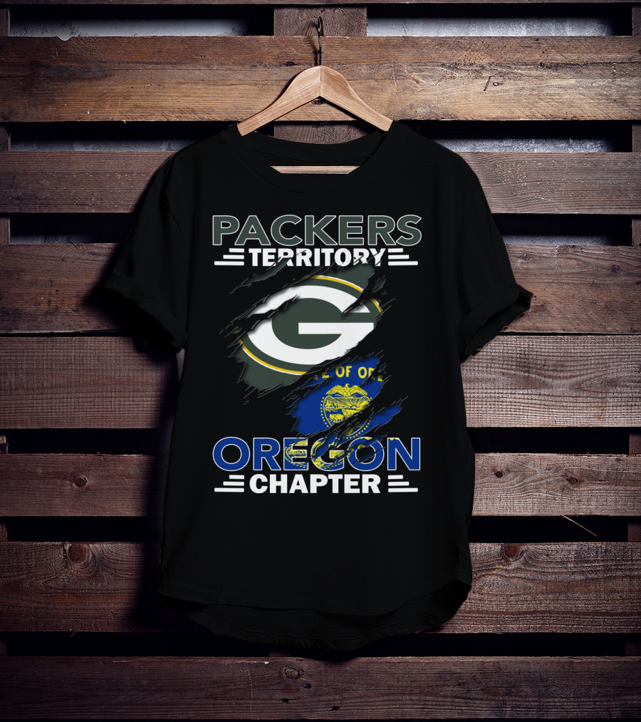 Packers Territory Green Bay Logo Oregon Chapter State Flag T-Shirt