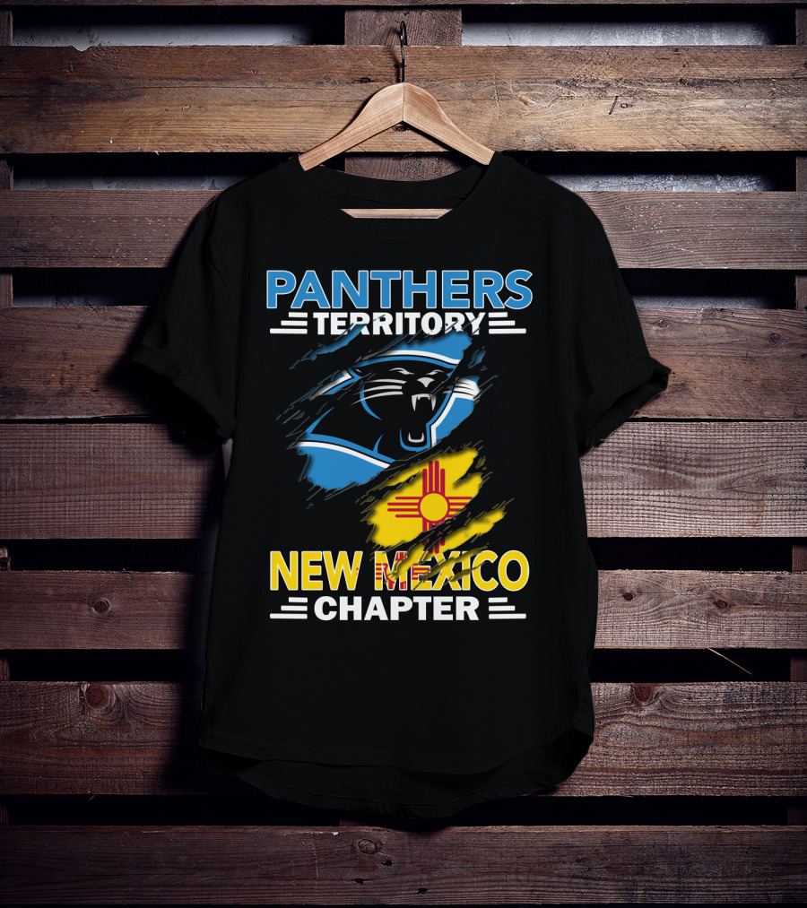 Panthers Territory New Mexico Chapter Zia Symbol Blue Black Panther T-Shirt