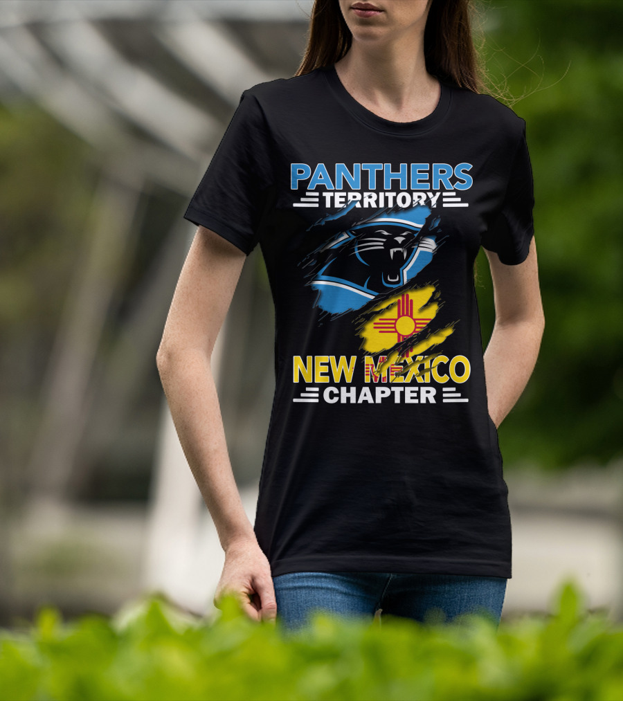 Panthers Territory New Mexico Chapter Zia Symbol Blue Black Panther T-Shirt