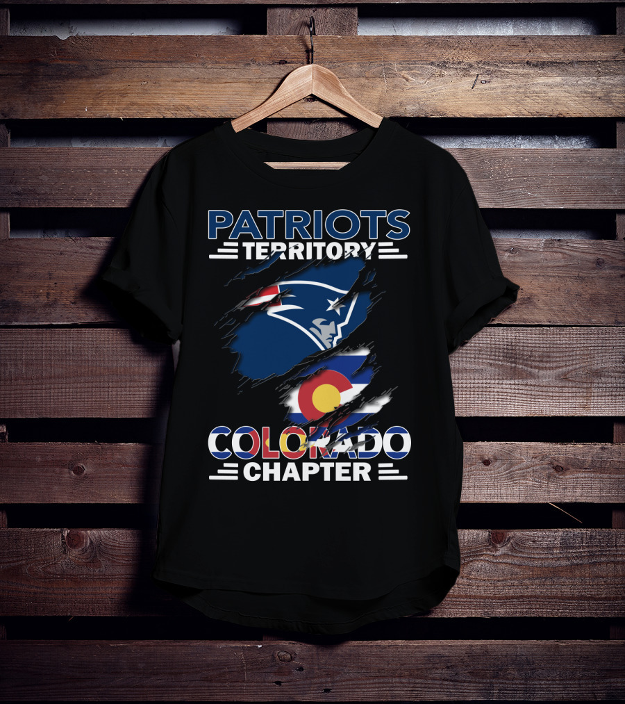 Patriots Territory Colorado Chapter New England Patriots Logo Colorado Flag T-Shirt