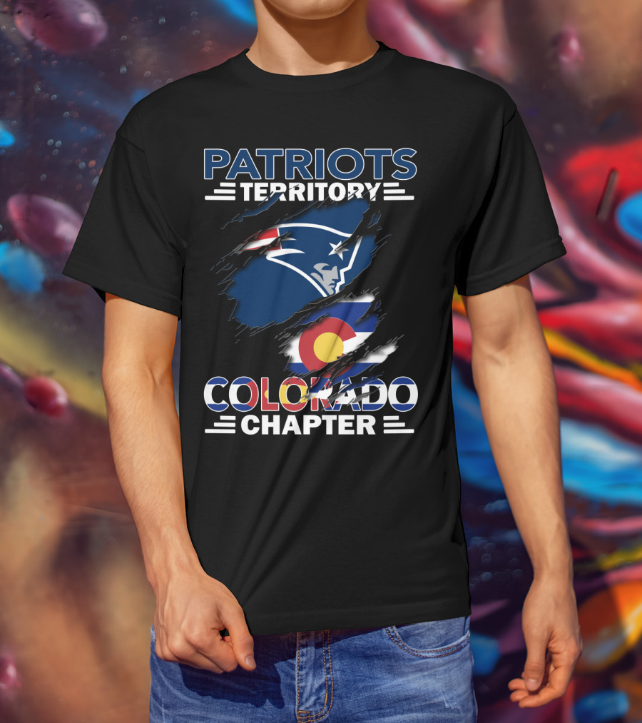 Patriots Territory Colorado Chapter New England Patriots Logo Colorado Flag T-Shirt