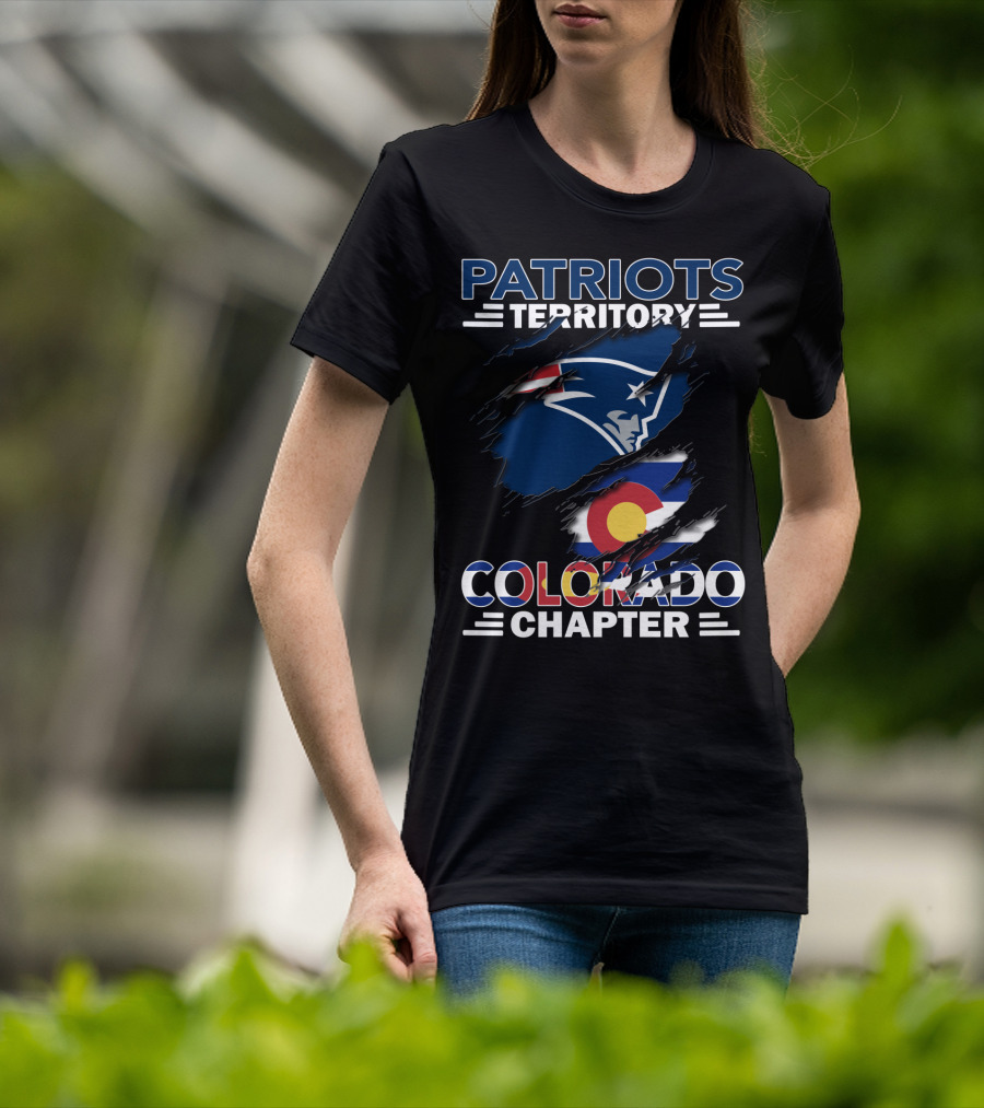 Patriots Territory Colorado Chapter New England Patriots Logo Colorado Flag T-Shirt