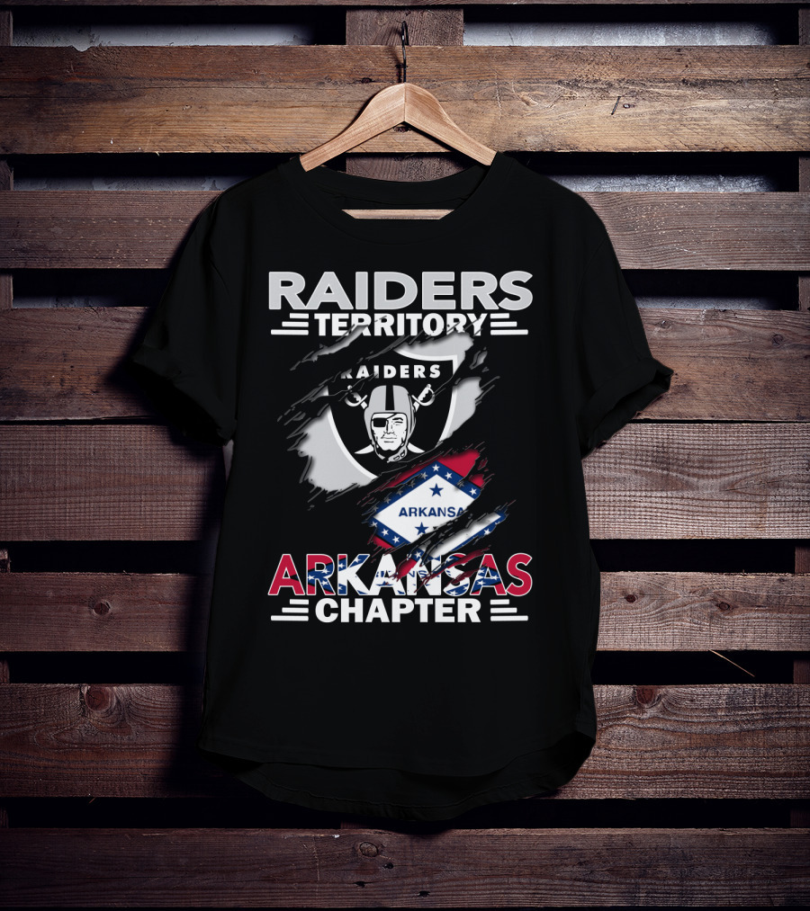 Raiders Territory Arkansas Chapter With Raiders Logo And Arkansas Flag T-Shirt
