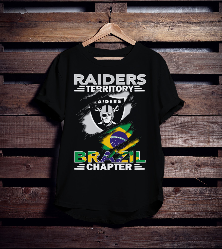 Raiders Territory Brazil Chapter Raiders Logo Brazil Flag T-Shirt