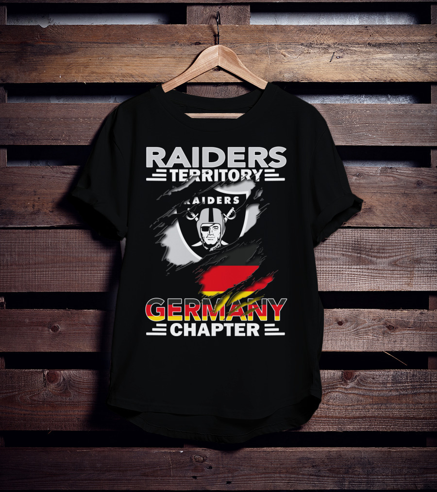 Raiders Territory Germany Chapter Shield With Raiders Logo And National Colors T-Shirt