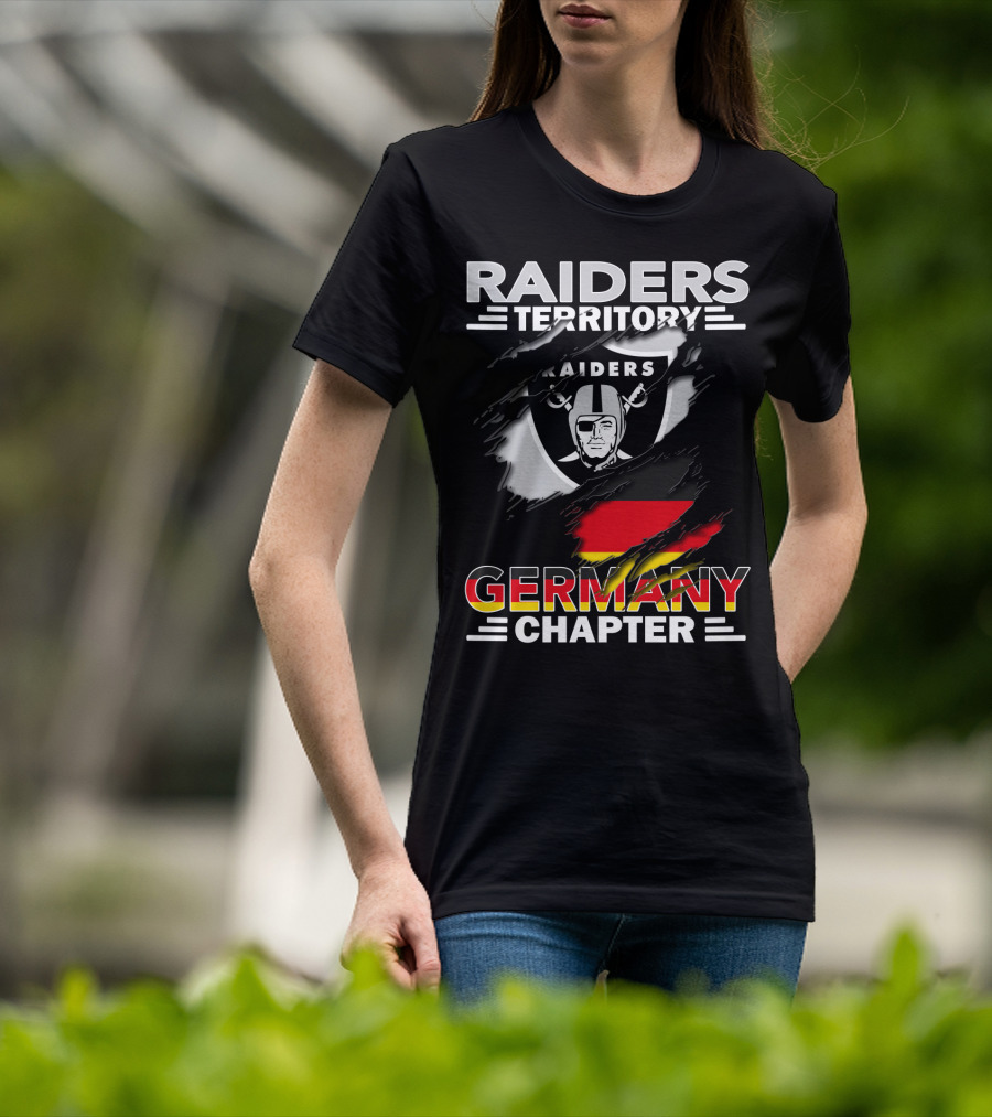 Raiders Territory Germany Chapter Shield With Raiders Logo And National Colors T-Shirt