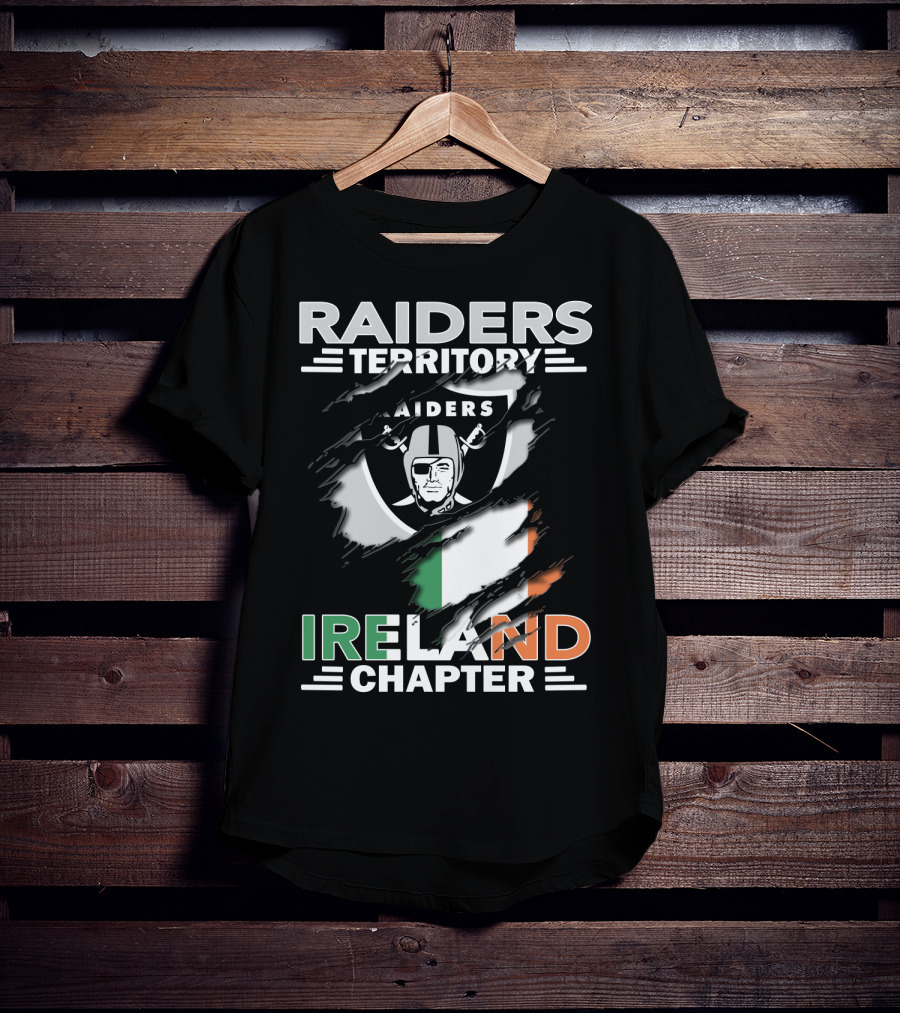 Raiders Territory Ireland Chapter Shield With Irish Flag T-Shirt