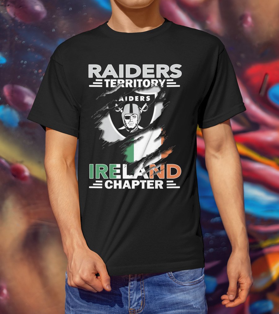 Raiders Territory Ireland Chapter Shield With Irish Flag T-Shirt