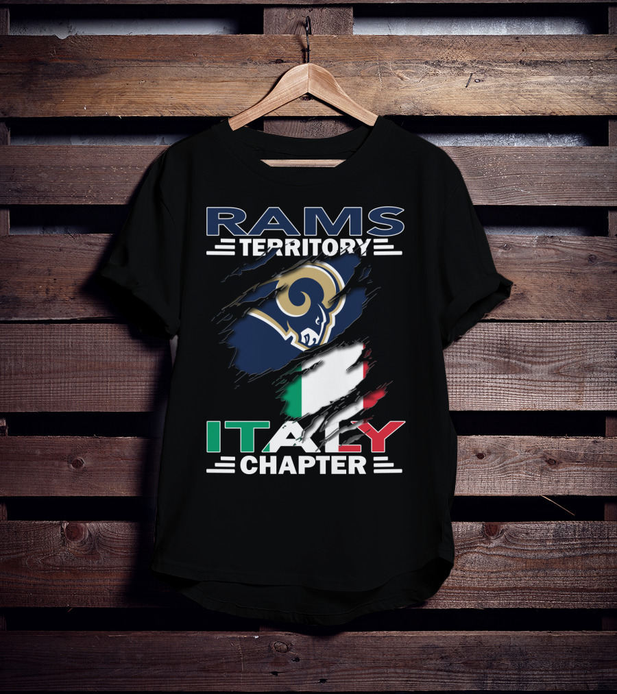 Rams Territory Italy Chapter NFL Team Italia Flag T-Shirt