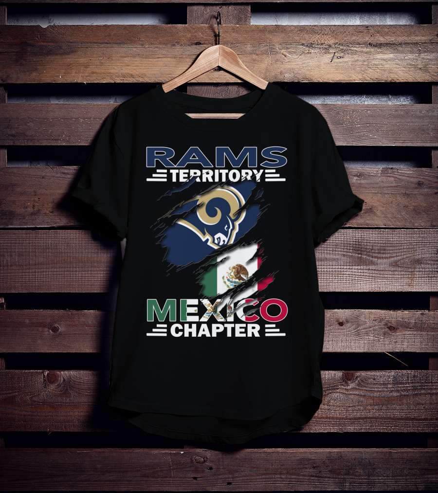 Rams Territory Mexico Chapter Flag With Rams Logo Combination T-Shirt
