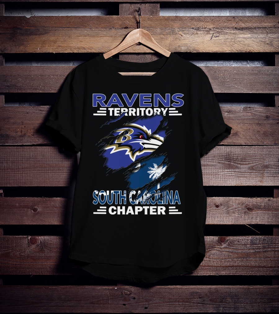 Ravens Territory South Carolina Chapter Baltimore Ravens Logo Palmetto Tree T-Shirt