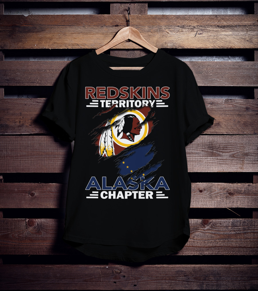 Redskins Territory Alaska Chapter Nfl Logo With Alaska Flag T-Shirt