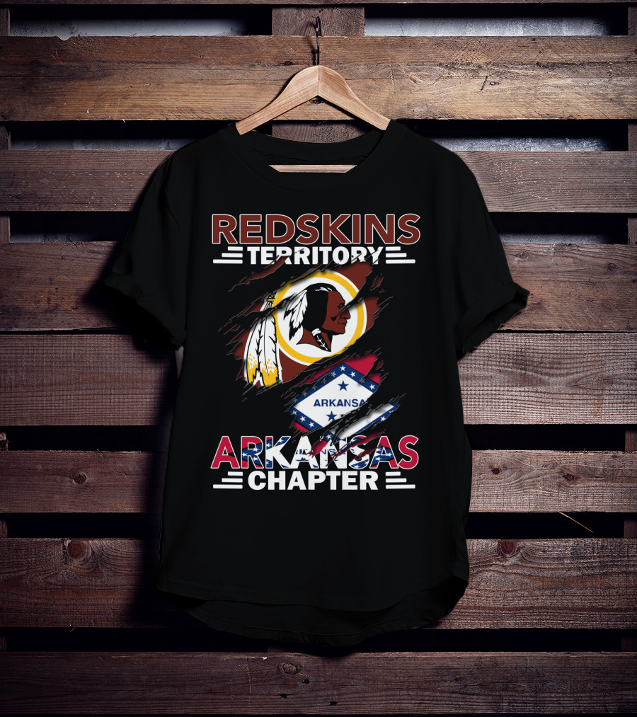 Redskins Territory Arkansas Chapter Nfl Logo With State Flag T-Shirt
