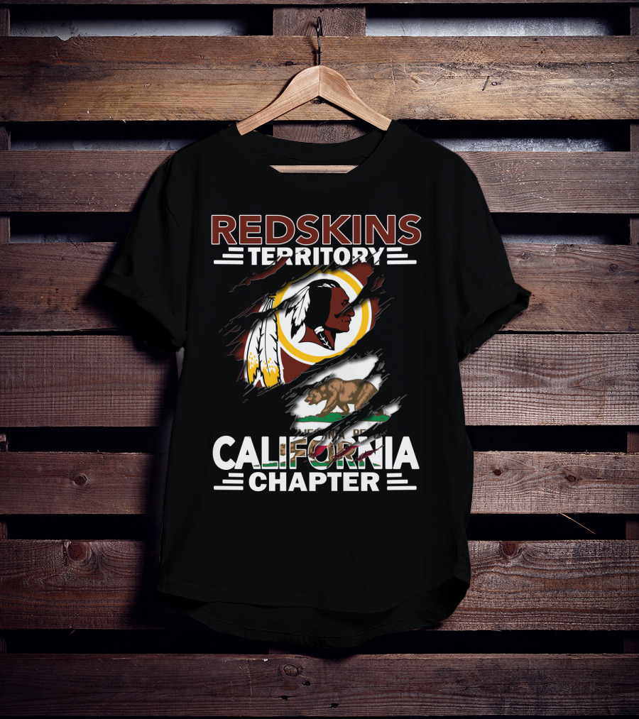 Redskins Territory California Chapter Washington Football Bear Flag T-Shirt
