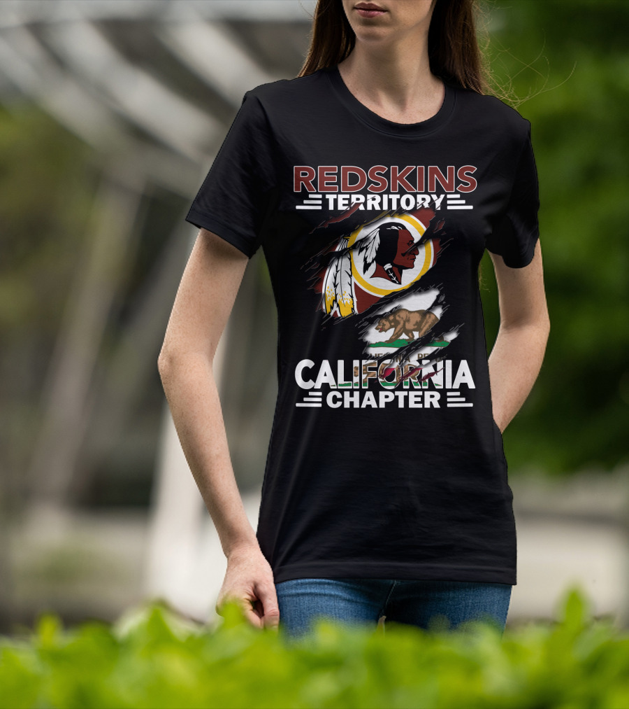 Redskins Territory California Chapter Washington Football Bear Flag T-Shirt