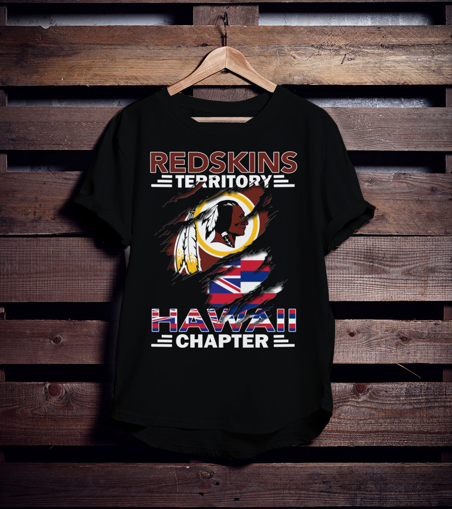 Redskins Territory Hawaii Chapter Redskins Logo Hawaiian Flag T-Shirt