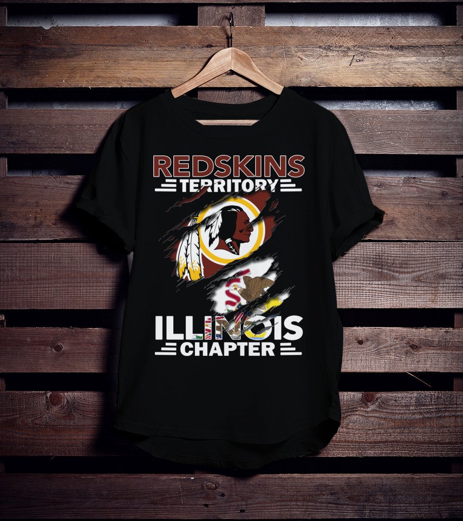 Redskins Territory Illinois Chapter Nfl Logo Illinois State Flag T-Shirt