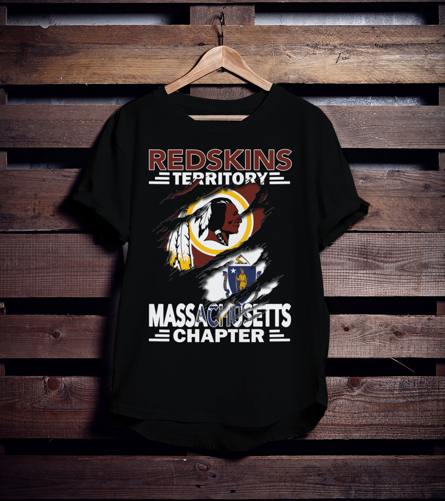 Redskins Territory Massachusetts Chapter Logo With State T-Shirt