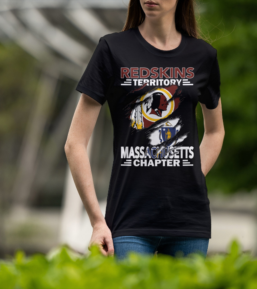 Redskins Territory Massachusetts Chapter Logo With State T-Shirt