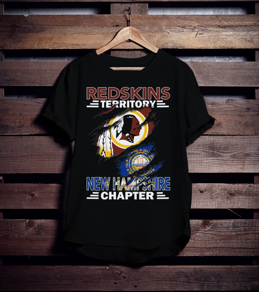 Redskins Territory New Hampshire Chapter Fan Community Logo And State Flag Combination T-Shirt