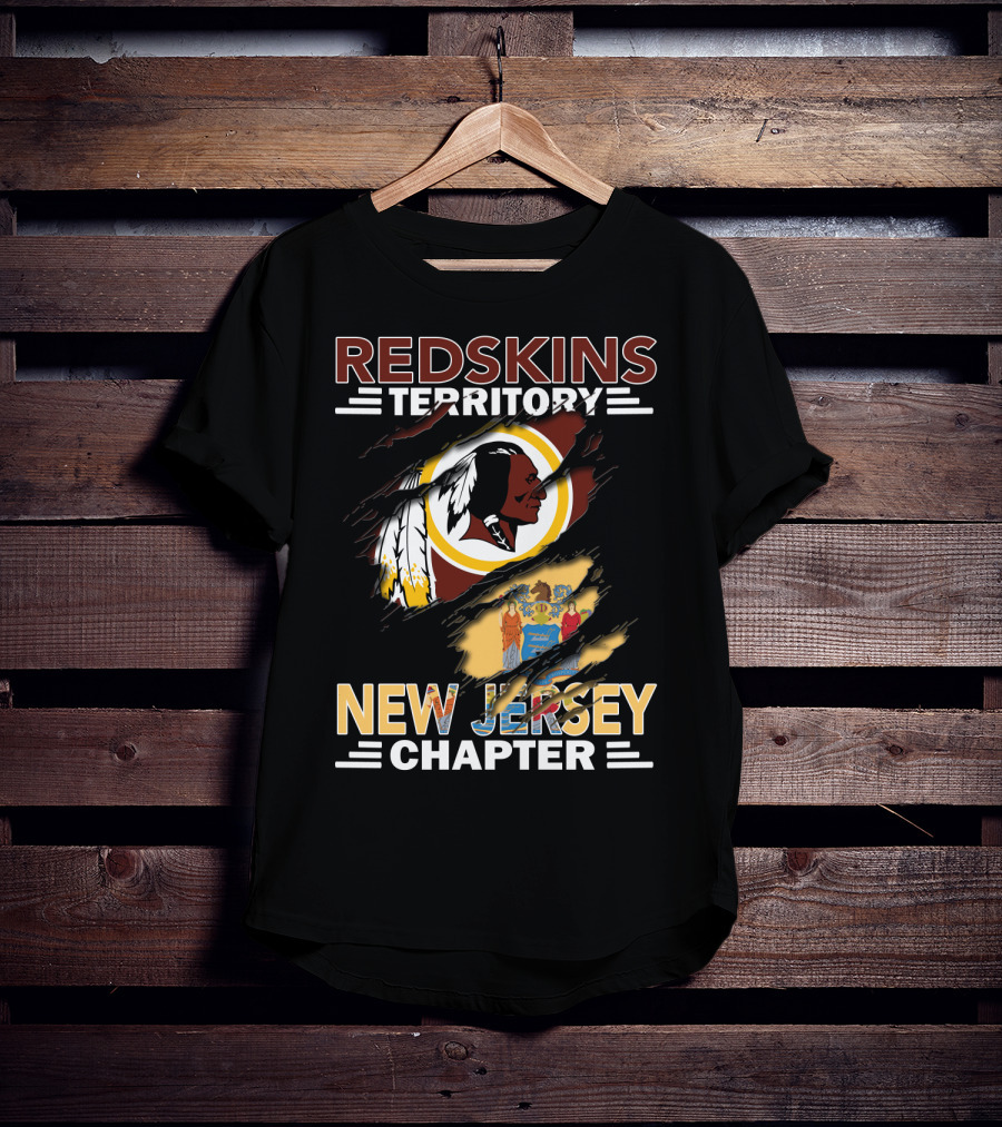 Redskins Territory New Jersey Chapter Washington Football State Flag Fan Club T-Shirt