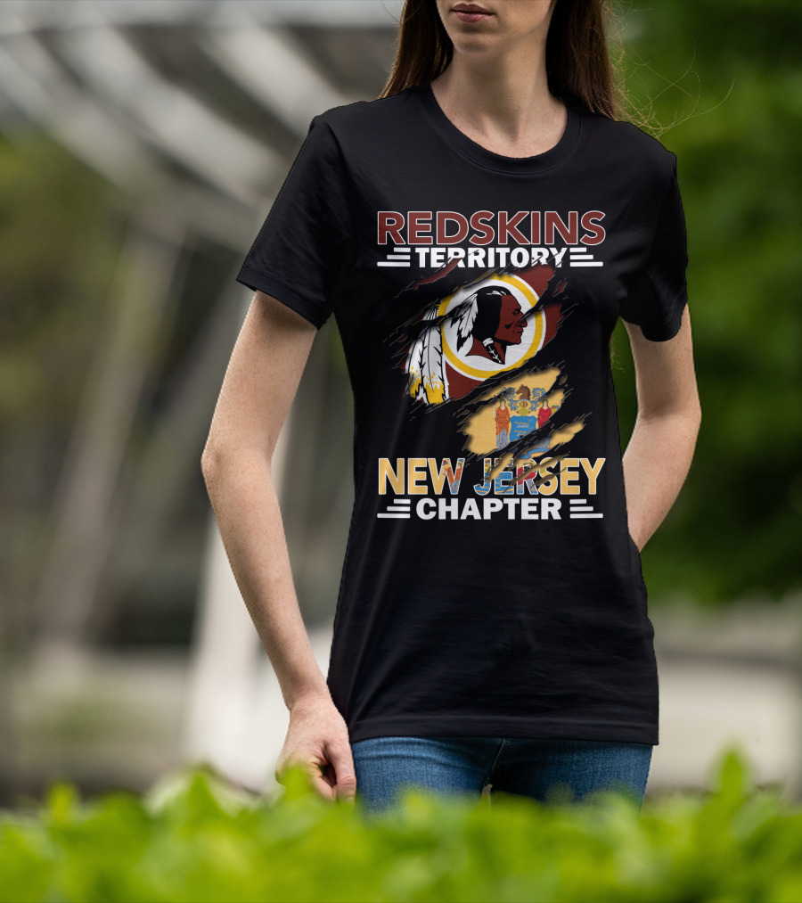 Redskins Territory New Jersey Chapter Washington Football State Flag Fan Club T-Shirt