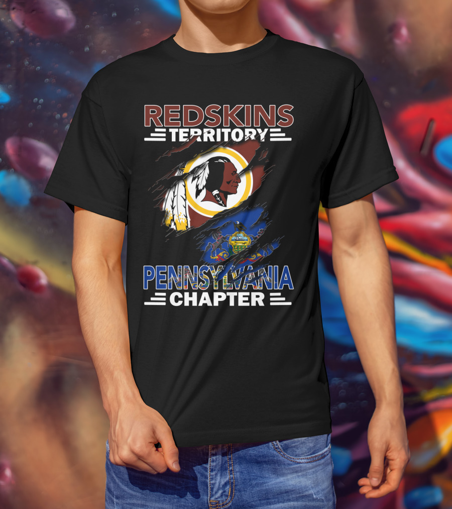 Redskins Territory Pennsylvania Chapter Logo Featuring Flag Elements T-Shirt