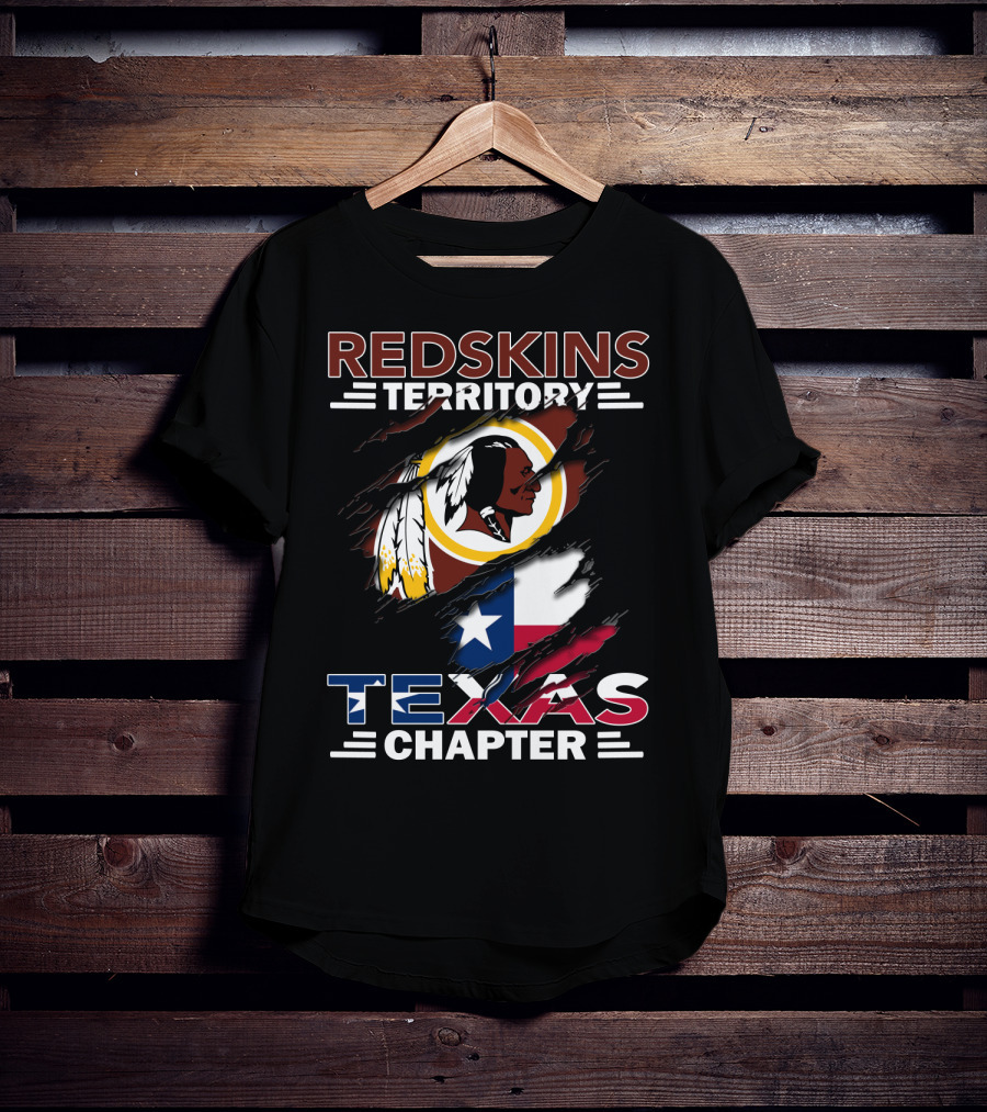 Redskins Territory Texas Chapter Flag And Logo Fusion T-Shirt