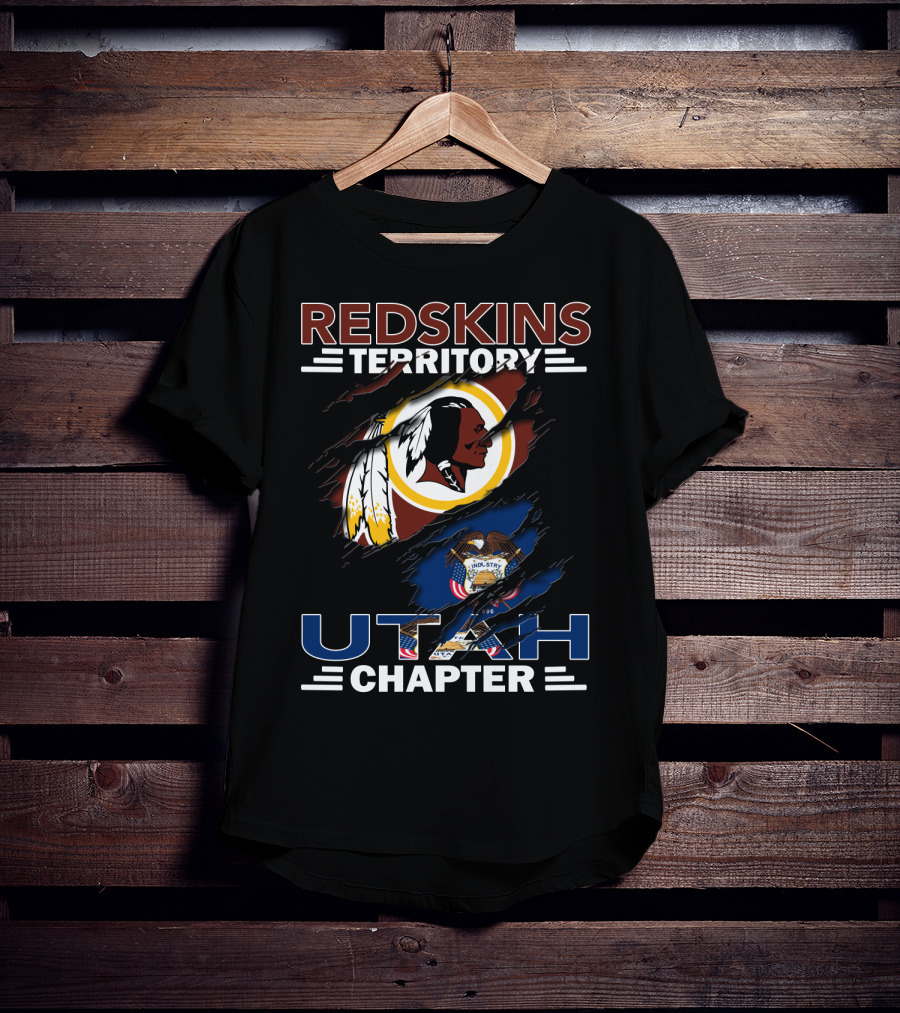 Redskins Territory Utah Chapter Logo With Native American And Utah State Seal T-Shirt