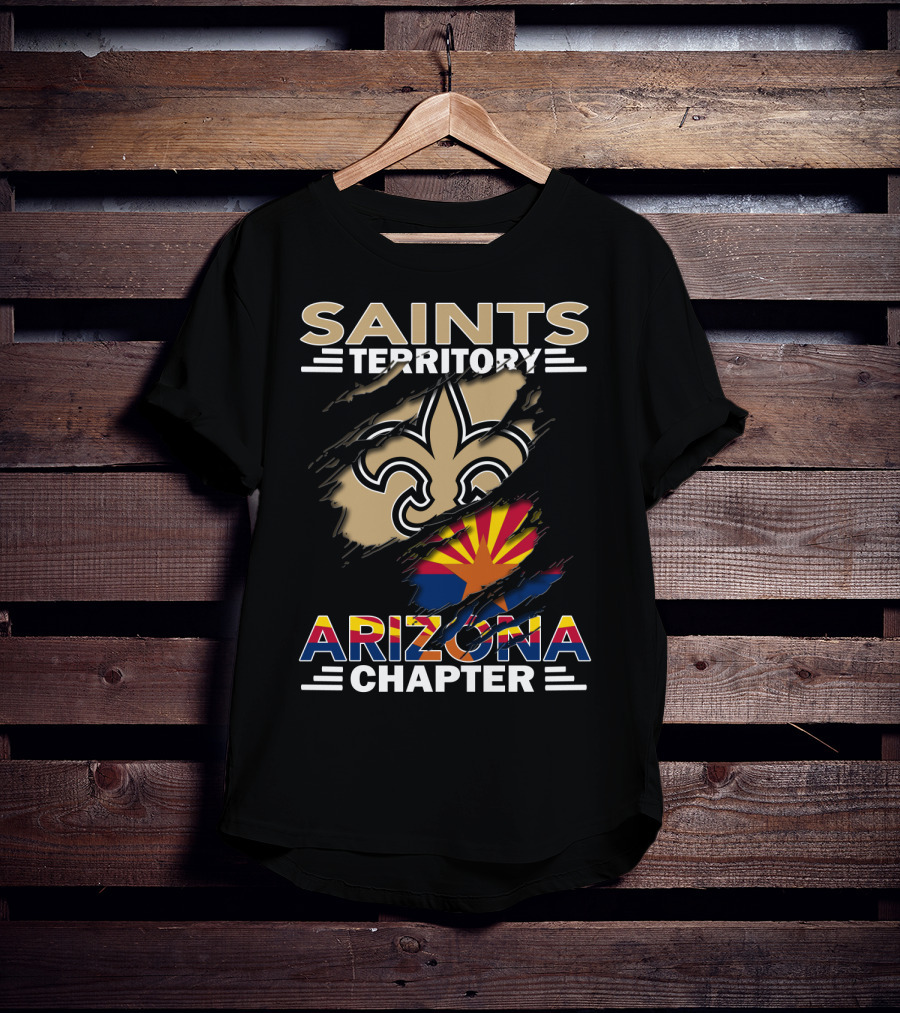 Saints Territory Arizona Chapter Fleur-de-lis And Arizona Flag T-Shirt